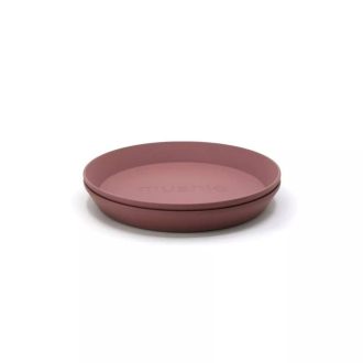 Mushie | Dinner Plate Round (Set of 2), Woodchuck