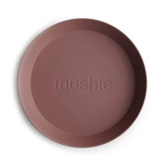 Mushie | Dinner Plate Round (Set of 2), Woodchuck