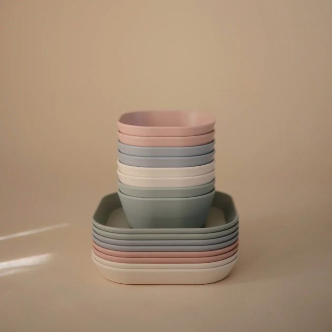 Mushie | Dinner Plate Square (Set of 2), Blush - Image 6
