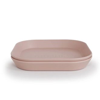 Mushie | Dinner Plate Square (Set of 2), Blush