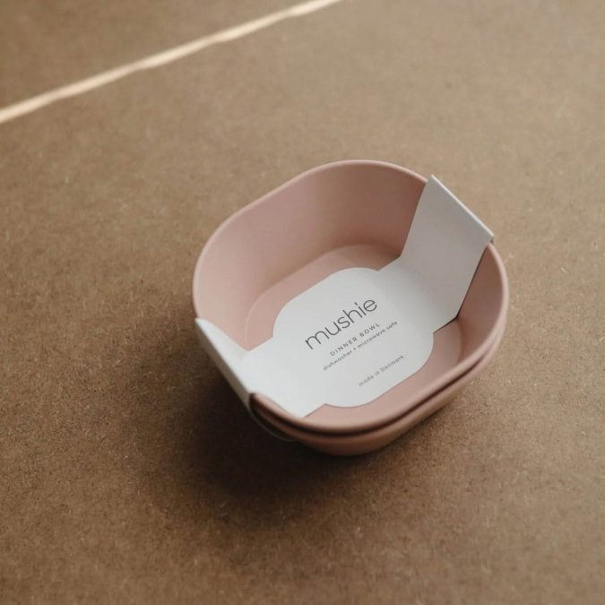 Mushie | Dinner Bowl Square (Set of 2), Blush - Image 3