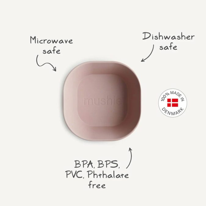 Mushie | Dinner Bowl Square (Set of 2), Blush - Image 6