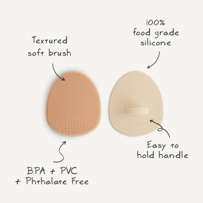 Mushie | Cradle Cap Brush (Set of 2), Tradewinds/Periwinkle - Image 4