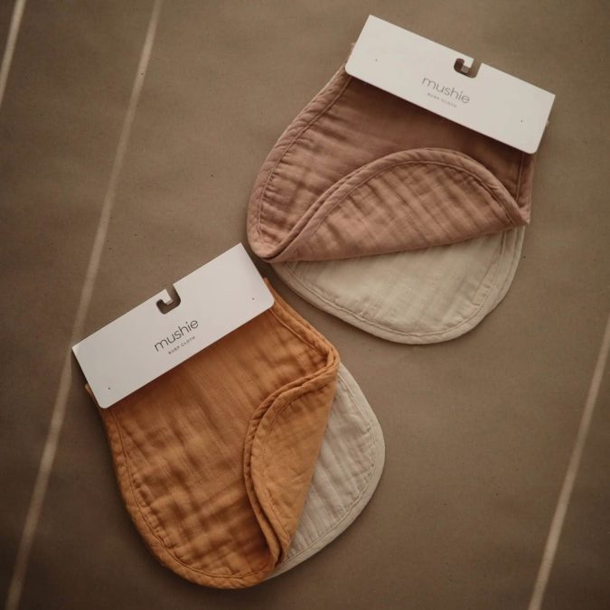 Mushie | Burp Cloth (Set of 2), Blush/Fog - Image 4
