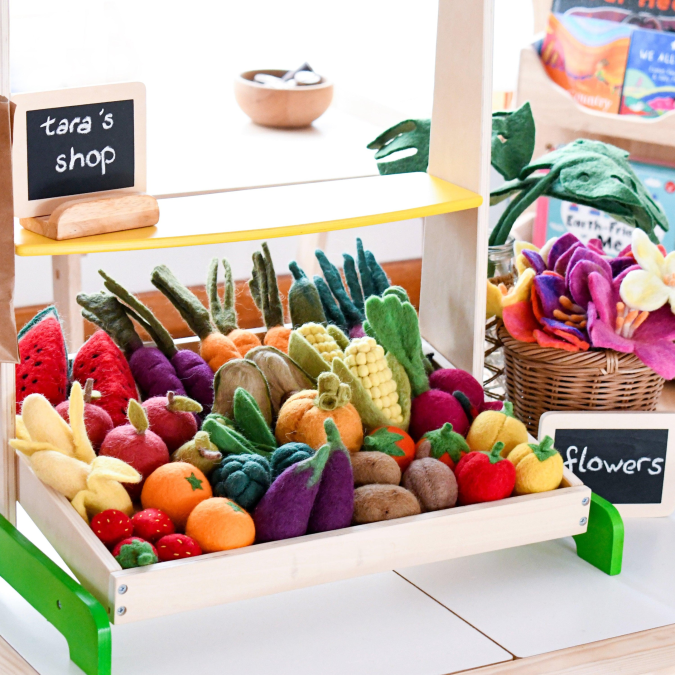 Tara Treasures | Felt Vegetables and Fruits Play Set A (14pc) - Image 7