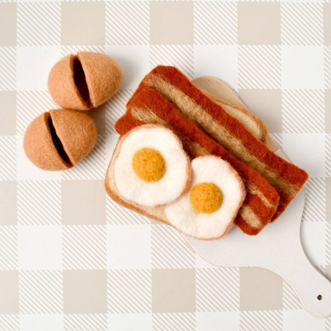 Tara Treasures | Felt Play Food, Bacon and Eggs Set - Image 5