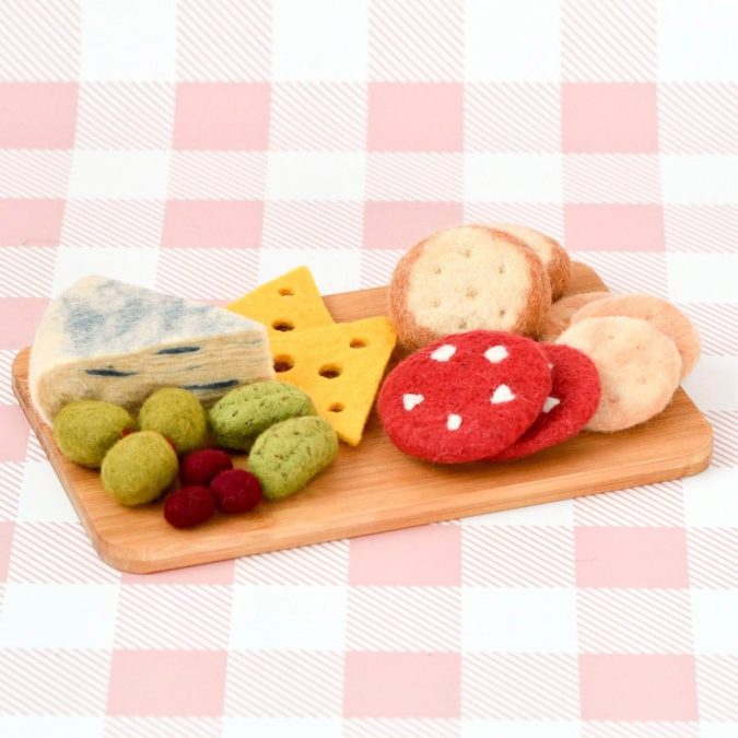 Tara Treasures | Felt Play Food, Cheese Platter Set - Image 3
