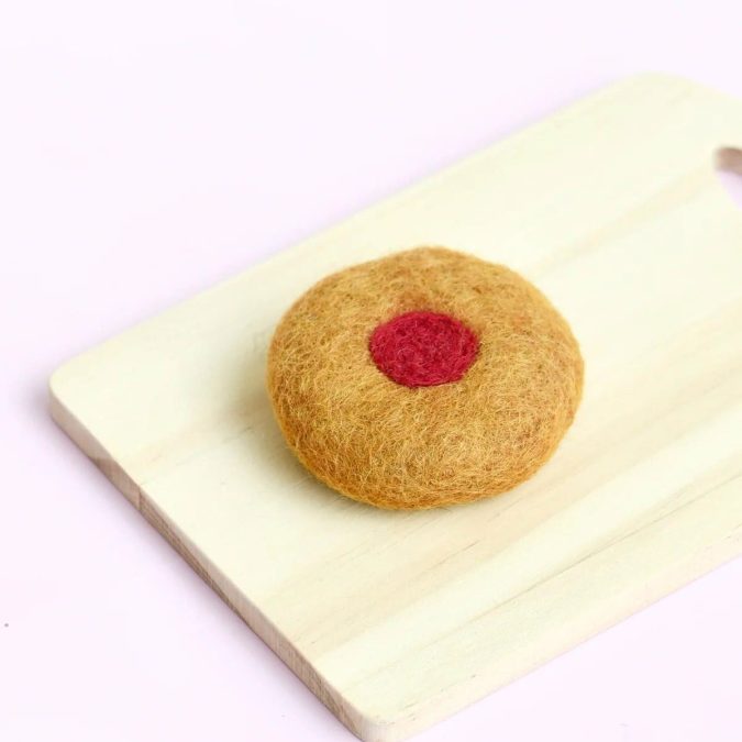 Tara Treasures | Felt Play Food, Jam Drop Biscuit - Image 3