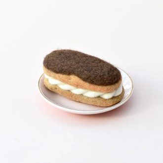 Tara Treasures | Felt Play Food, Chocolate Eclair