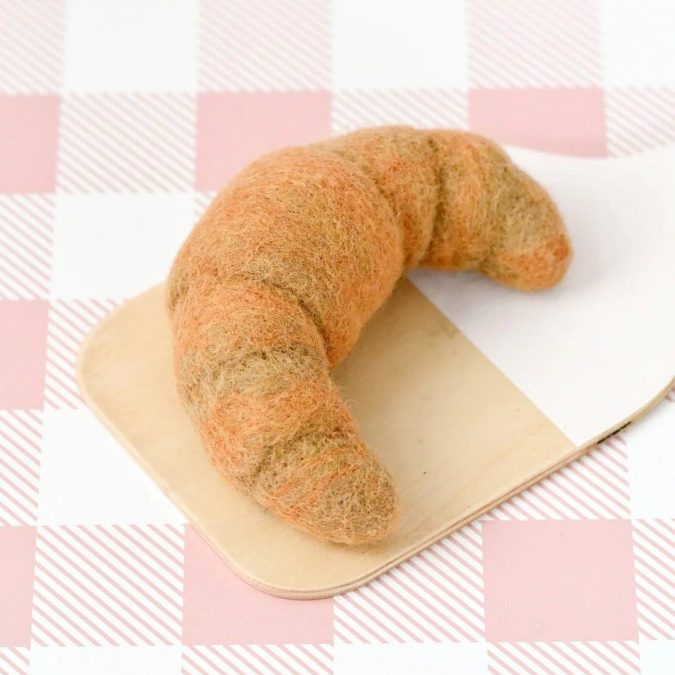 Tara Treasures | Felt Play Food, Plain Croissant