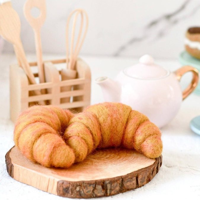 Tara Treasures | Felt Play Food, Plain Croissant - Image 3