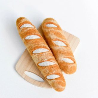 Tara Treasures | Felt Play Food, Baguette (Set of 2)