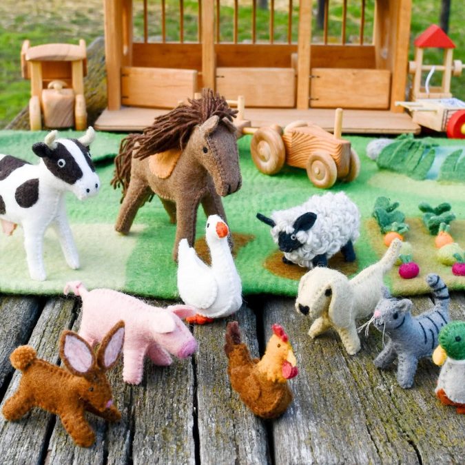 Tara Treasures | Felt Play Toys, Farm Animal Set (10pc) - Image 2