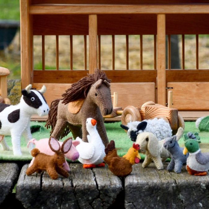 Tara Treasures | Felt Play Toys, Farm Animal Set (10pc) - Image 3