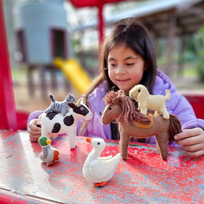 Tara Treasures | Felt Play Toys, Farm Animal Set (10pc) - Image 5