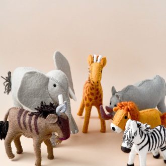 Tara Treasures | Felt Play Toys, Safari Animal Set (6pc)