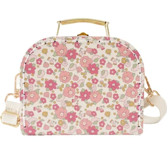 Cross body case in rose garden pink floral