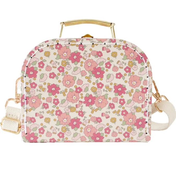 Cross body case in rose garden pink floral