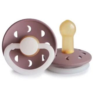 FRIGG | Moon Phase Night Pacifier - Twilight Mauve, Size 2