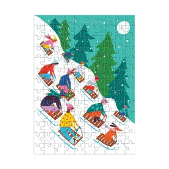 Galison | Christmas Puzzle Ornament, Winter Sledding