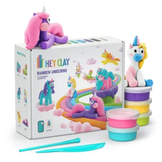HEY CLAY | Rainbow Unicorns Set, 6 Characters