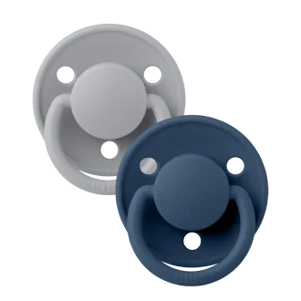 BIBS | De Lux Pacifier (Duo Pack) - Cloud/Steel Blue, One Size