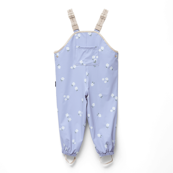 Crywolf | Rain Overalls, Floral Periwinkle