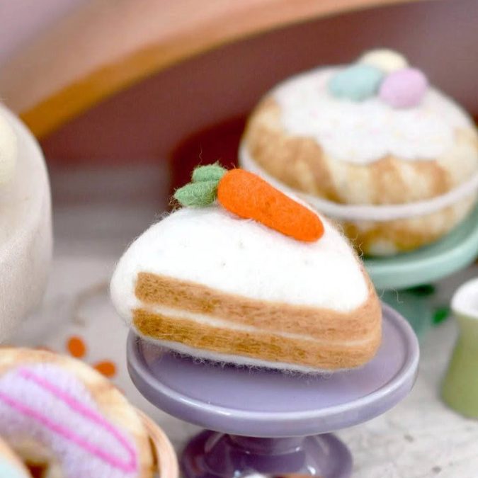 Tara Treasures | Felt Play Food, Carrot Cake Slice - Image 3