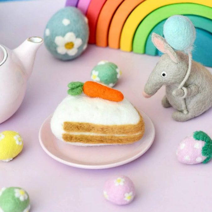 Tara Treasures | Felt Play Food, Carrot Cake Slice - Image 4