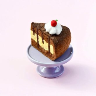Tara Treasures | Felt Play Food, Chocolate Caramel Cake Slice