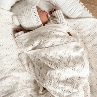 Little B's Nursery | Knitted Baby Blanket, Milk
