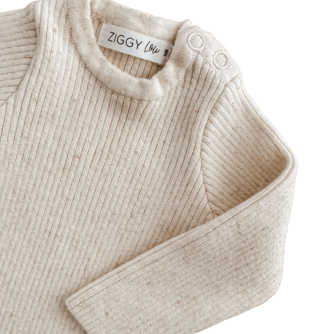 Ziggy Lou | Ribbed Bodysuit, Biscotti Fleck - Image 3