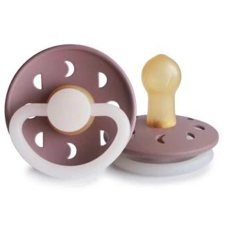 FRIGG | Moon Phase Night Pacifier - Twilight Mauve, Size 1