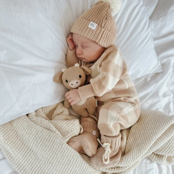 Ziggy Lou | Classic Knit Romper, Gingham - Image 4