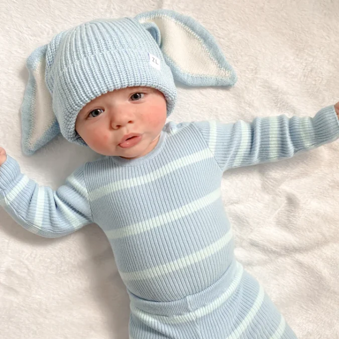 Ziggy Lou | Ribbed Bodysuit, Blu - Image 3