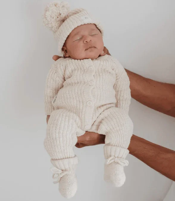 Ziggy Lou | Classic Knit Romper, Honey - Image 2