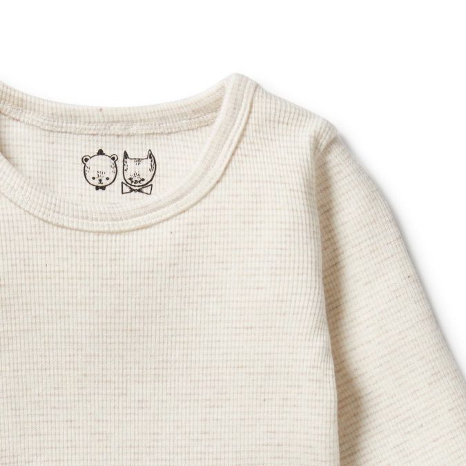 Wilson & Frenchy | Rib Long Sleeved Top, Oatmeal - Image 2