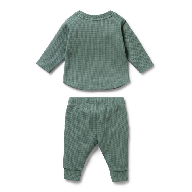 Wilson & Frenchy | Waffle Pants and Top Set, Pine Green - Image 5