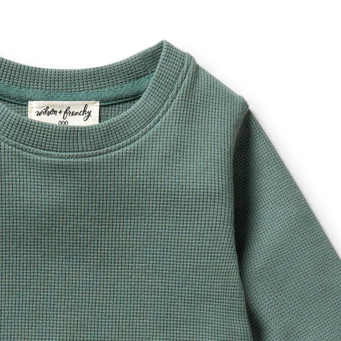 Wilson & Frenchy | Waffle Pants and Top Set, Pine Green - Image 3
