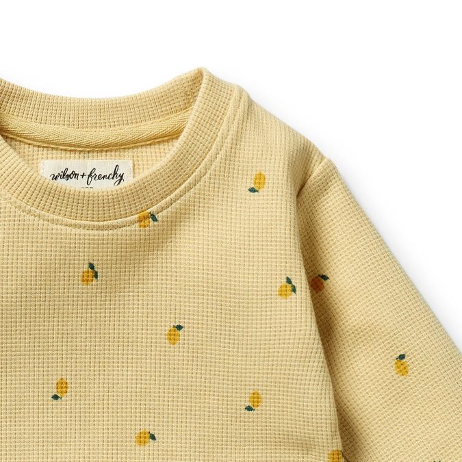Wilson & Frenchy | Waffle Pants and Top Set, Little Lemon - Image 2