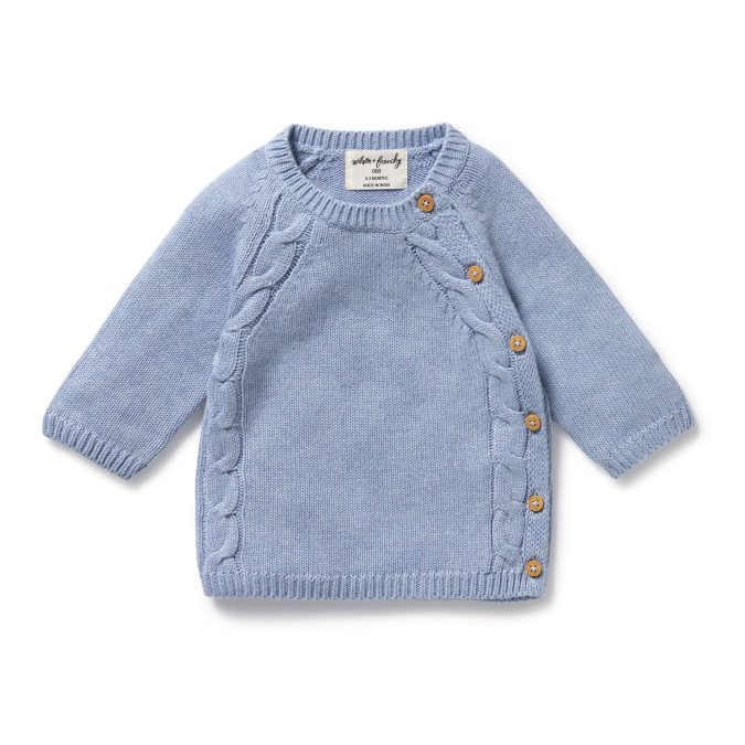 Wilson & Frenchy | Knitted Kimono Cardigan, Blue Speckle
