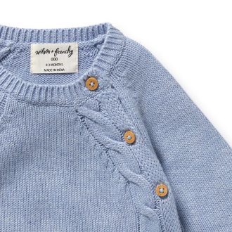 Wilson & Frenchy | Knitted Kimono Cardigan, Blue Speckle