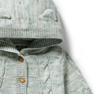 Wilson & Frenchy | Knitted Cable Jumper, Moss Speckle