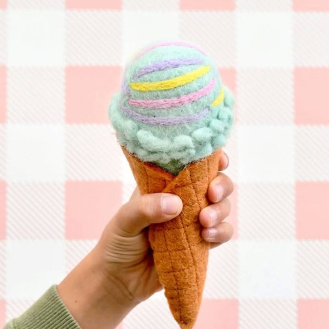 Tara Treasures | Felt Play Food, Ice Cream Set - Image 5