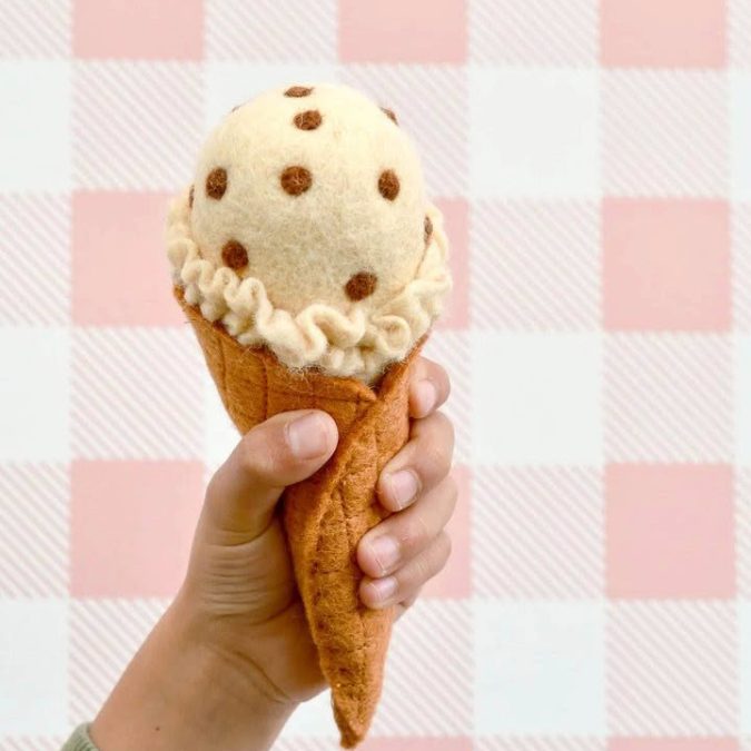 Tara Treasures | Felt Play Food, Ice Cream Set - Image 6