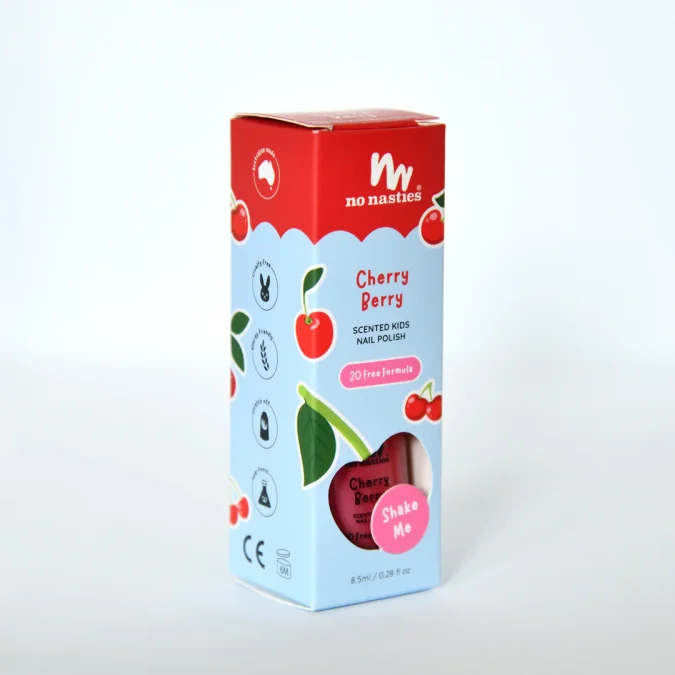 No Nasties | Kids Scented Nail Polish, Cherry Berry - Image 4