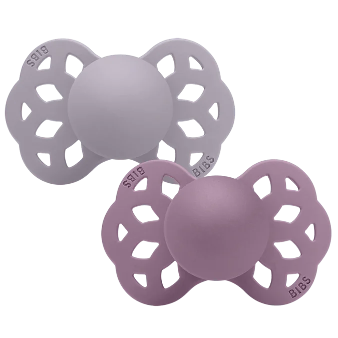 BIBS | Infinity Pacifier (Duo Pack) - Fossil Grey/Mauve, Size 1