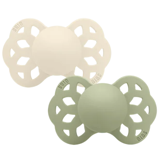 BIBS | Infinity Pacifier (Duo Pack) - Ivory/Sage, Size 2