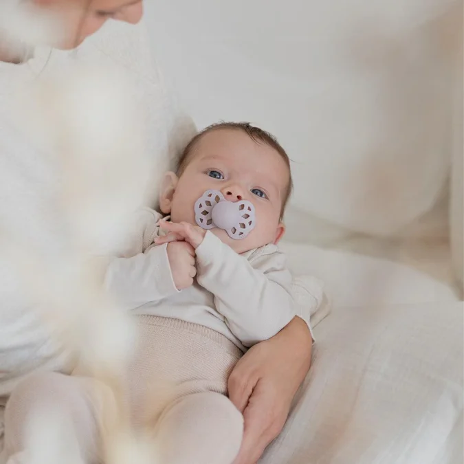BIBS | Infinity Pacifier (Duo Pack) - Fossil Grey/Mauve, Size 1 - Image 5
