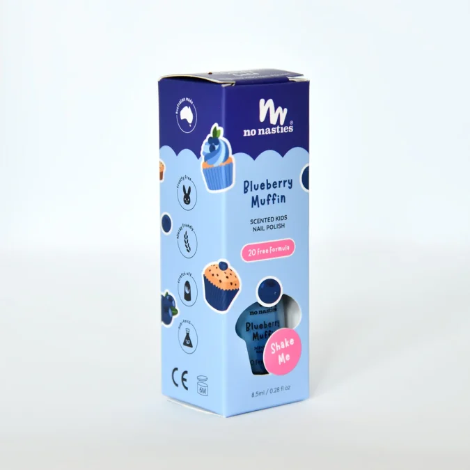 No Nasties | Kids Scented Nail Polish, Blueberry Muffin - Image 4